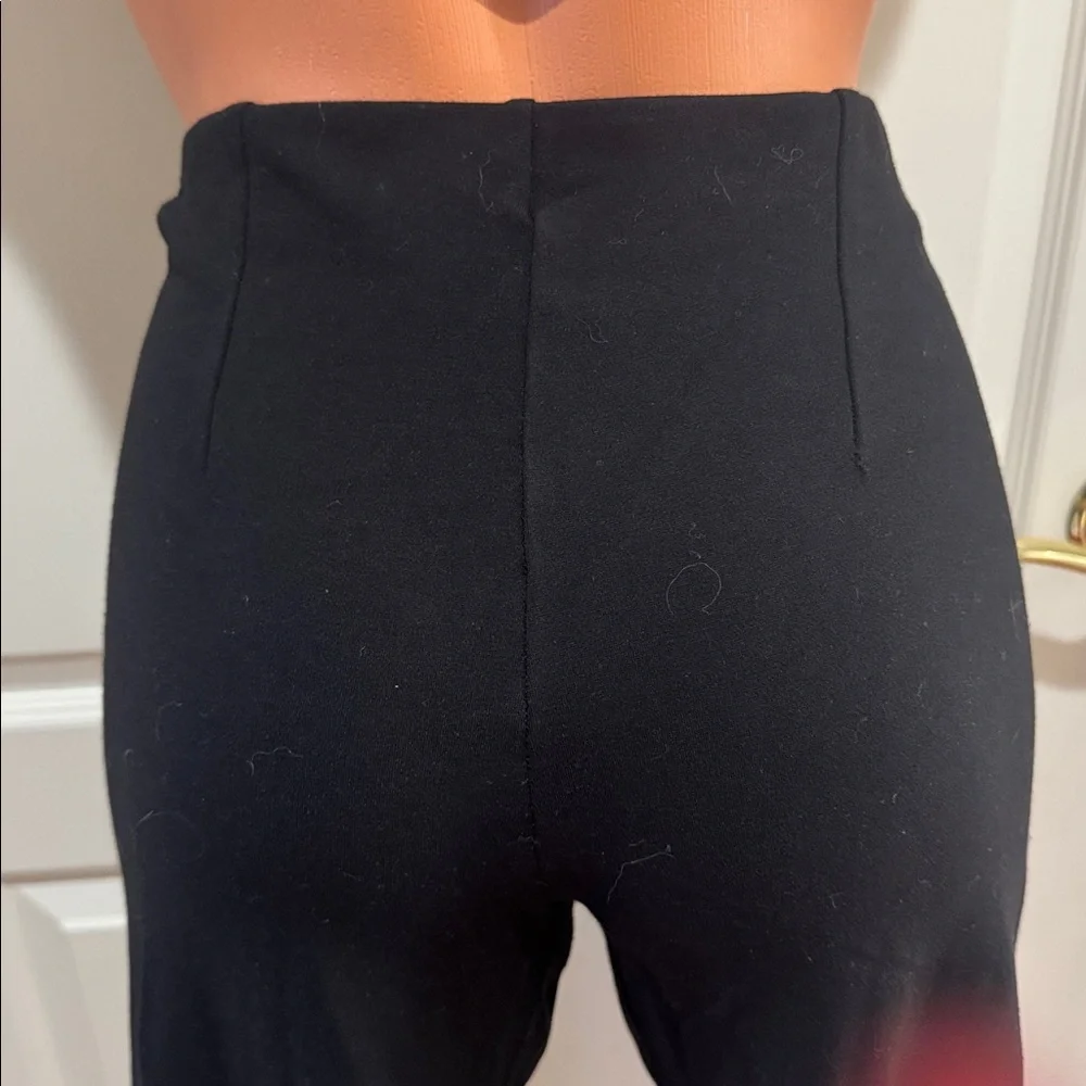 TAHARI Straight Ankle Leg Pull On Knit Pants S Small Black Ponte EUC $75 - Picture 7 of 12